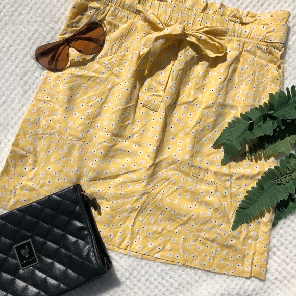 🎄George yellow casual skirt  SZ M floral print NWOT - Picture 1 of 10